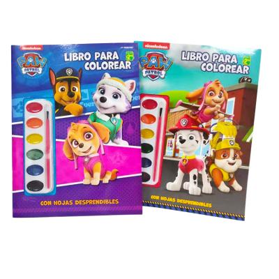 China Custom Eco-Friend Kids Anime Water Paint Colors Coloring Book With Crayons Set Printing for sale