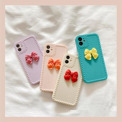 China Cute Bow Design Cell Phone Case Luxury Shockproof Women Mobile Cover TPU Protect Phone Cases for sale