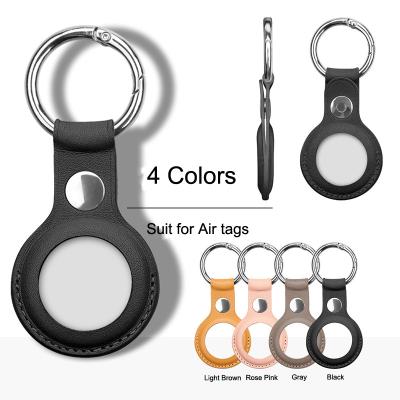 China Anti-drop accessories anti-lost cover for dog collar tracker PU chain key leather case for airtag for sale