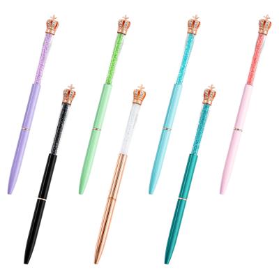 China Custom Pen Metal Ballpoint Pen Crystal Pen Wholesale Creative Cute Crown Pen Metal Ballpoint Pen With Logo Ballpoint Shape Cartoon Crown Crystal for sale