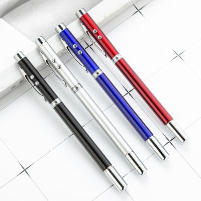 China office & School Pen 5 in 1 Red Laser Pointer Telescopic Antenna Indicator Magnet Pen LED Flashlight Retractable Teaching Ball Pen with Metal Case for sale