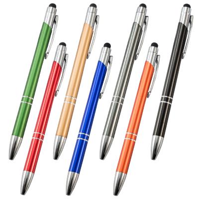 China Eco-Friendly Wholesale Stationery Touch Screen Pen Ballpoint Pen Metal Press Promotional Pen With Custom Logo for sale