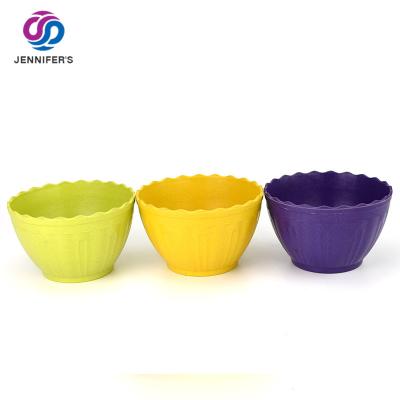 China Free Samples Cartoon Colorful Biodegradable Bamboo Fiber/OEM Mini Plant Pot Plant Fiber Flower Pot for sale