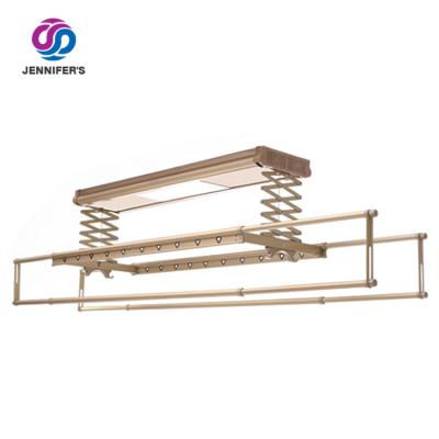 China Electric Classic Type Rose Goldr Color Aluminum Garment Automated Clothes Drying Racks Ceiling Mounted for sale