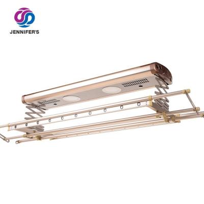 China 2021 multi-functional popular retractable wall rack oven-dried ceiling disinfection hanger folding with led lighting for sale