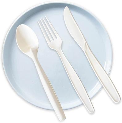 China Disposable alternative to plastic durable and heat resistant flatware set disposable compostable kitchenware sets with no wood taste for sale