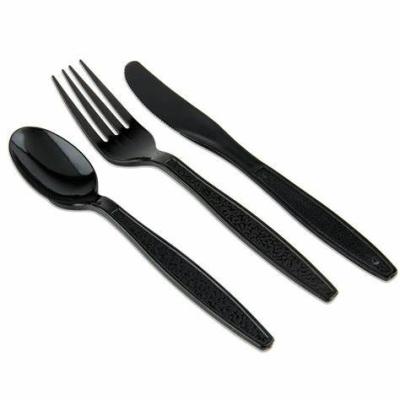 China Eco Friendly Disposable Party Tableware Pla Knives Forks And Spoons Disposable Cutlery Without Wooden Taste for sale