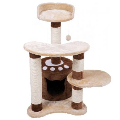 China Sustainable Single Flush Fashion Pet Cat Tree Tower With Sisal Cover for sale