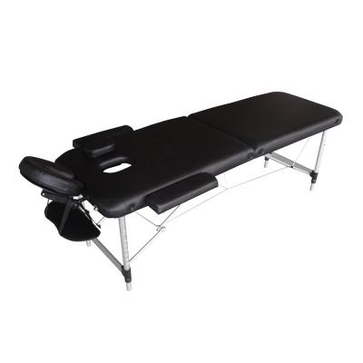 China Traditional 2 Fold Aluminum Portable Massage Table Spa Bed for sale