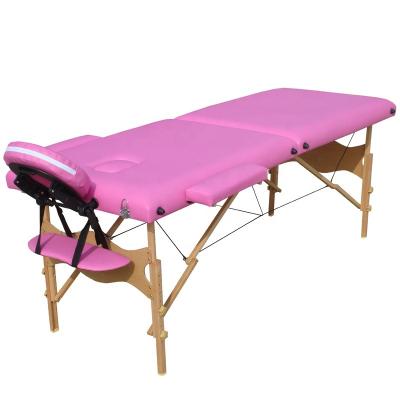 China Portable Beauty Salon Bed Lightweight Portable Folding 2 Or 3 Section Massage Table Bed for sale