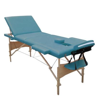 China Modern Cheap Portable Beauty Thermal Thai Spa Wooden Massage Table Bed For Sale for sale