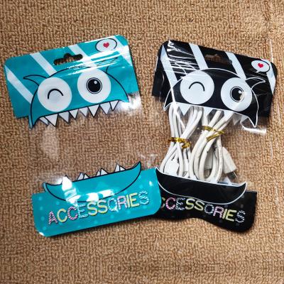 China Security Zipper Lock Usb Cable Plastic Bag For Mobile Phone Ear Phone Packaging Plastic Bag With Logo Custom Zipper Pouch for sale