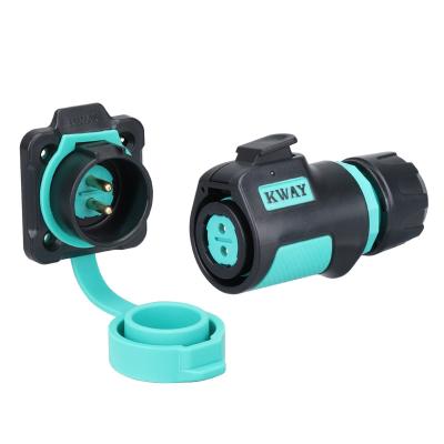 China Waterproof Kway M20 5pin female socket power and panel mount male socket aviation connector with push lock push button for sale