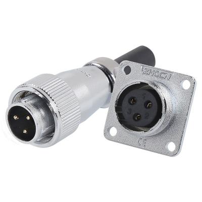 China Automotive Electrical Adapter M16 WS16 3pin Power Male Plug and Female Plug Square Signal Aviation Power Connector for sale