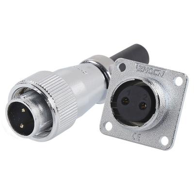 China Automotive Electrical Adapter M16 WS16 2pin Power Male Plug and Female Plug Square Signal Aviation Power Connector for sale