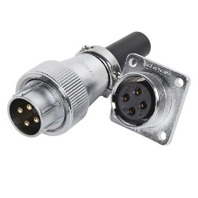 China M20 WS20 automotive electrical adapter 4pin male power plug and female plug square wave aviation power connector for sale