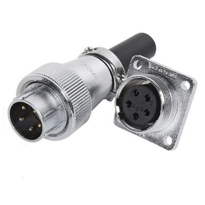 China Automotive Electrical Adapter M20 WS20 5pin Power Male Plug and Female Plug Square Signal Aviation Power Connector for sale