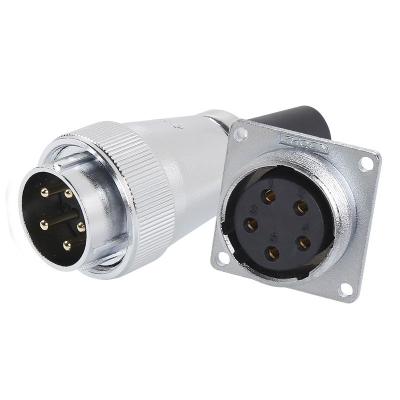 China 5pin WS28 Power Male Plug M28 Automotive Electrical Adapter and Socket Female Square Signal Aviation Power Connector for sale