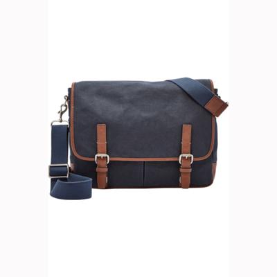 China High Quality Durable Water Resistant Canvas Bag Blue Crossbody Travel Messenger Bag Men for sale