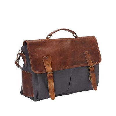 China High Quality Fashion Style Canvas And Leather Computer Briefcase Men Laptop Bag for sale