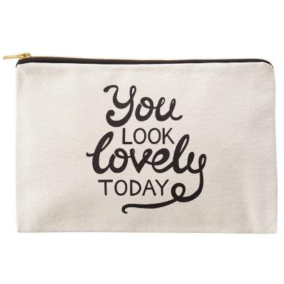 China Custom Durable Fashion Eco Friendly Cotton Make Up Bag Canvas Cosmetic Bag With Zipper for sale