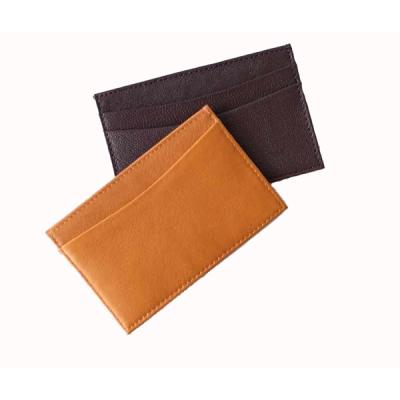 China Casual Custom Genuine Leather Logo Leather Credit Card Holder Business Card Holder for sale