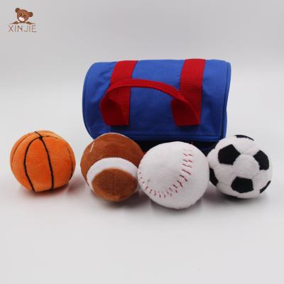 China Soft Toy Customize Plush Ball Toy Soft Stuffed Basketball Soccer Football Rugby Rugby For Kids for sale