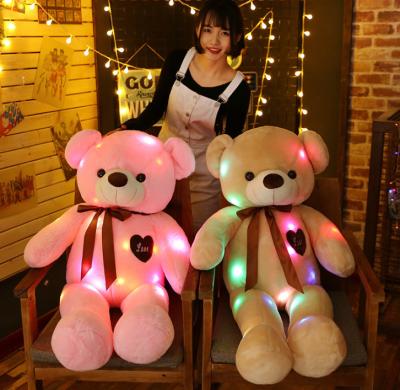 China Plush Customize Colorful LED Light Stuffed Teddy Bear Plush Toy for sale