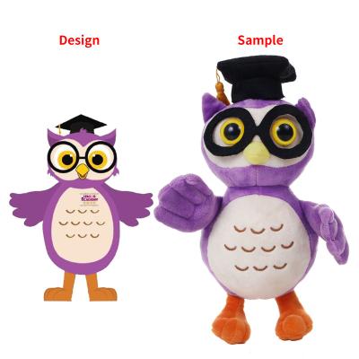 China Factory direct wholesale plush soft stuffed wild animal owl plush toys meet standard cute owl plush toy Customized En71 graded owl for sale