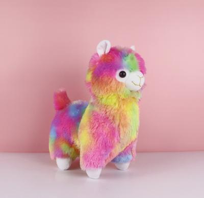 China Colorful Alpaca Plush Toy Rainbow Plush Toy Fluffy Plush Toy Llama Soft Alpaca Doll for sale