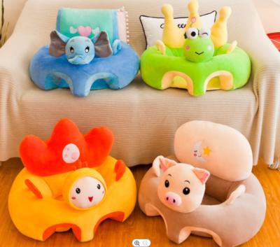 China Custom Colorful Plush Soft Toy Baby Feeding Sofa With Pig Toy Stuffed Baby Gift Learn Seat Support Child Sofa / Baby Chair Sitting Sofa for sale