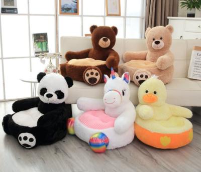 China Plush Sit Baby Sofa Chair Children Panda Unicorn Baby Seats Teddy Bear Shape Soft Kids Stuffed Animal for sale