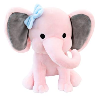 China Pink Gray Plush Stuffed Elephant Toys With Big Ears Cute Stuffed Baby Elephant Toy for sale