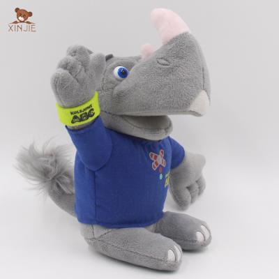 China Custom Stuffed Soft Plush Animal Rhinoceros Plush Toy Mascot Doll for sale