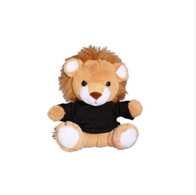 China Cute Plush Fashion Soft Caramel Lion with T-shirt Promotional Stuffed Lion Toy and Logo Custom Soft Lion Toy for sale