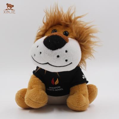 China Soft Stuffed Plush OEM Manufacturer Lion Plush Toy With Printing T-shirt And Logo for sale