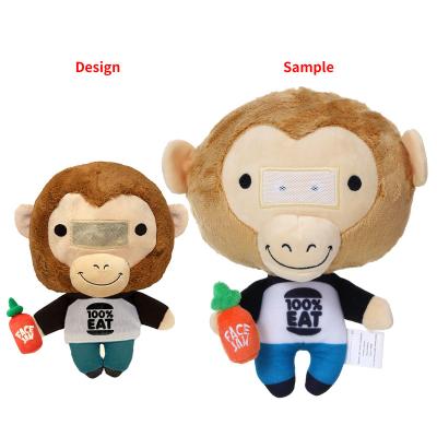 China Plush Custom Design Plush Stuffed Animal Toy Monkey Soft Toy /dog/leopard/rhinoceros Pluche for sale