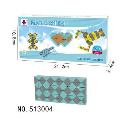 China 72 Collection Magic Wedges Toys Promotional Plastic Magic Ruler Children's Fashional Folding Birthday Gifts Magic Puzzle Ruler for sale