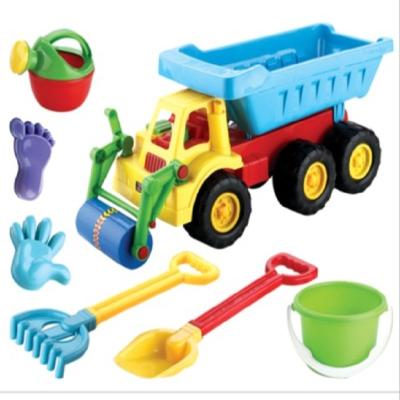 China 7pcs For 1 Car China Supplier Small Sand Mold Low Price Plastic Manufacture Beach Dump Truck Professional Plastic Children Toys for sale