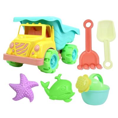 China Education Kids 2021 New Children Plastic High Quality Outdoor Sand Playing Plastic Toy Pourer Beach Toys Truck for sale