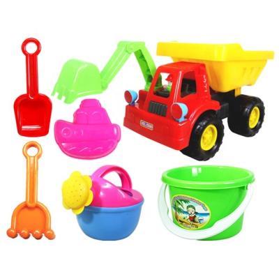 China 6pcs For Kids One Bag 2022 Shape Water Garden Toys Summer Truck Plastic Toys Animals Beach Car for sale