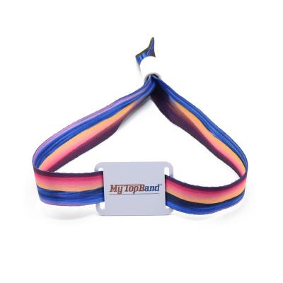 China Full Color Printing Fudan F08 1K RFID Cloth Waterproof / Waterproof Wristband For Cashless Event for sale