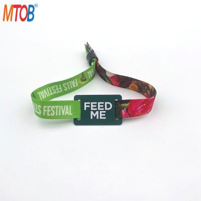 China /Waterproof Disposable Custom Woven Passive Logo NFC Cloth Wristband Wristband Waterproof For Music Festival for sale