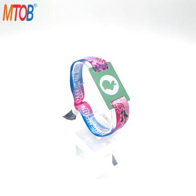 China Waterproof / Waterproof Programmable RFID Polyester Festival Wristband RFID Fabric Full Color Printing Wristband for sale