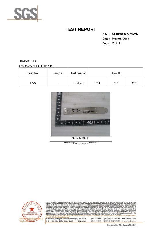 Product certificate - HuaXia Steel Corporation Limited