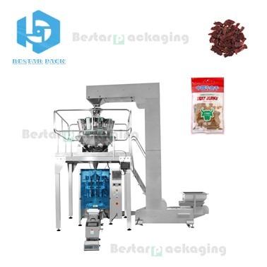 China Food Biscuit Chicken Feet Dry Beef Jerky Cubes Packing Packaging Machine for sale