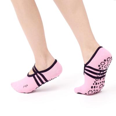 China QUICK DRY women cotton yoga thongs professional sports grip anti-slip socks bands sports girls ballet dance socks for sale