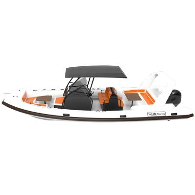 China Thailand 25ft Police RHIB760 Aluminum Patrol RIB Boats With Sundeck Durable High Speed ​​Hypalon/PVC ORCA for sale