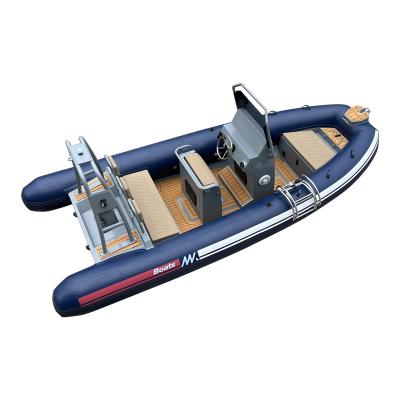 China Luxury High Quality 5m PVC/Hypalon/Orca RIB Inflatable Boat For Fishing Aluminum Sport Gear Boat for sale