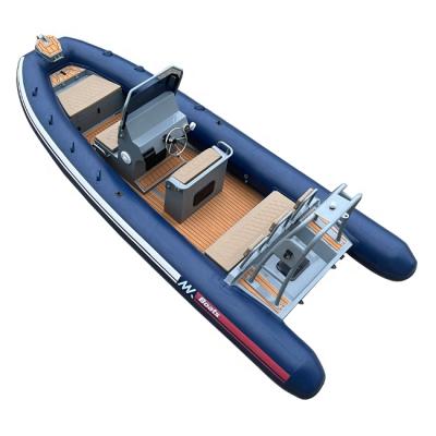 China Durable Hot Selling Double V RIB 580 Hull PVC/Hypalon/Orca Aluminum RIB Inflatable Boat for sale